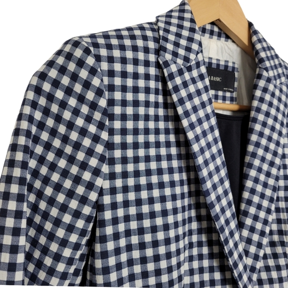 ZARA Women's Jacket Blazer Plaid Lapel Fitted Size XS - Picture 4 of 8